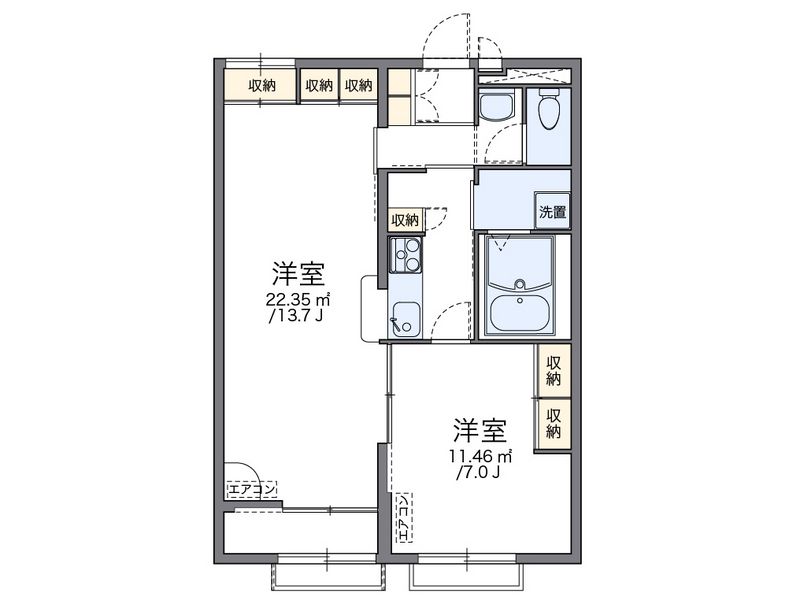 レオパレスカメリアⅡ 間取図