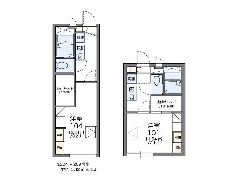 レオパレス宮本長栄 間取図