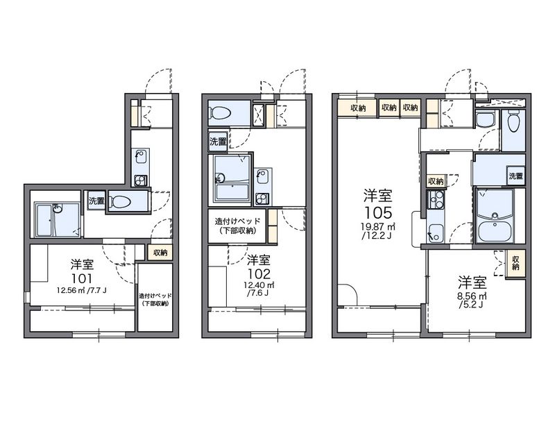 レオパレスベンテュール 間取図