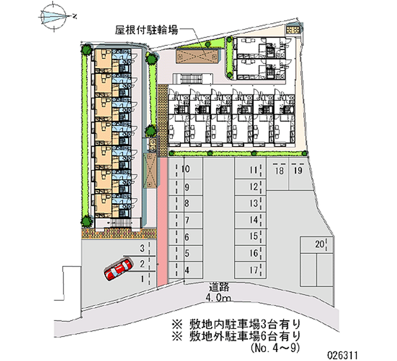 レオパレスプレミール 月極駐車場