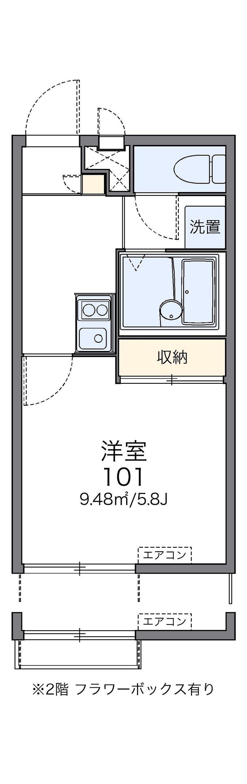 レオパレス七本松 間取図