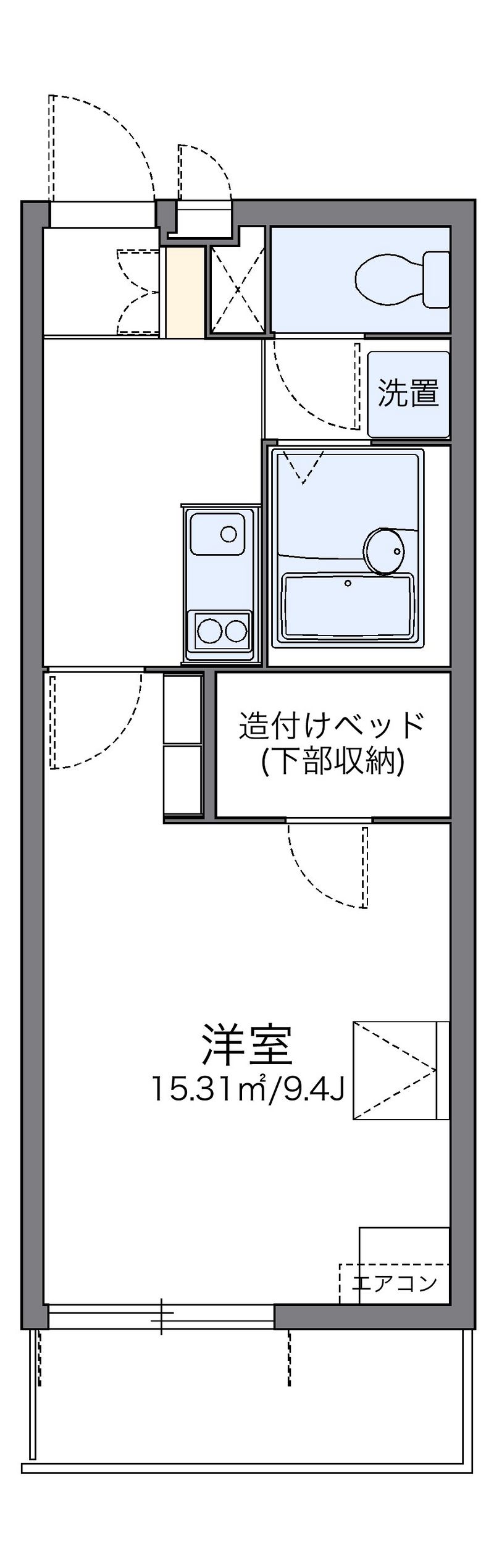 レオパレスルームス北越 間取図