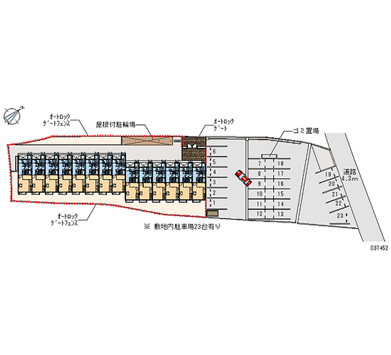 レオパレスグランドソレーユ 月極駐車場