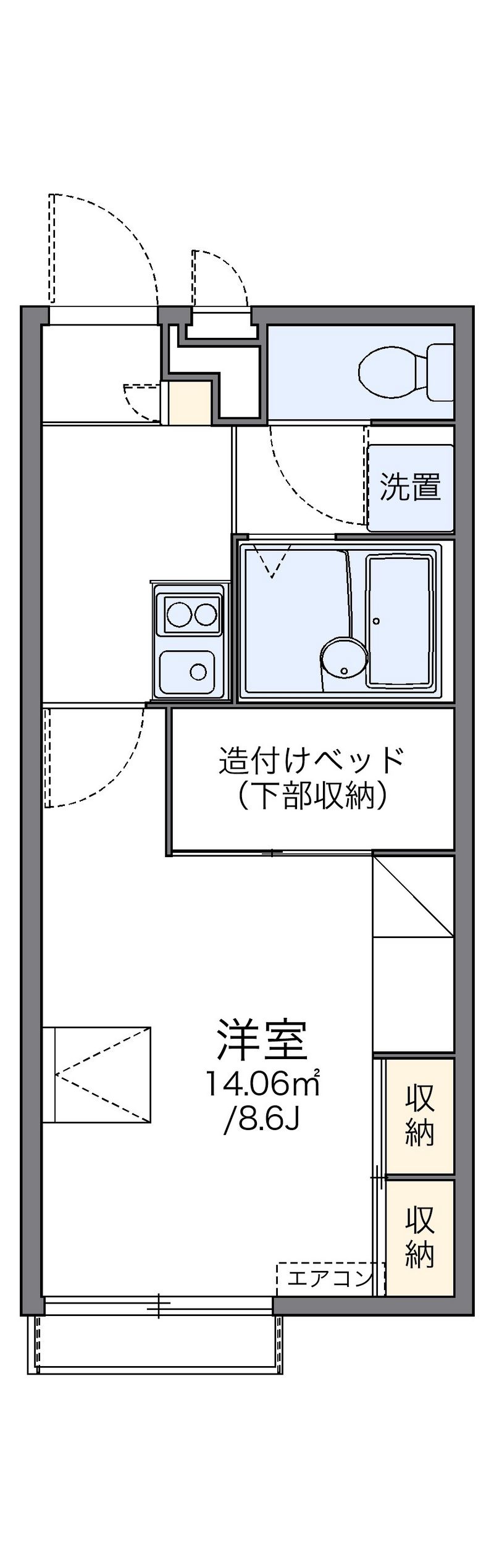 レオパレスあいのつちやま 間取図