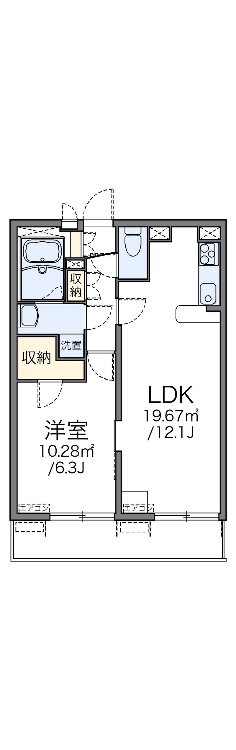 レオパレス若葉 間取図