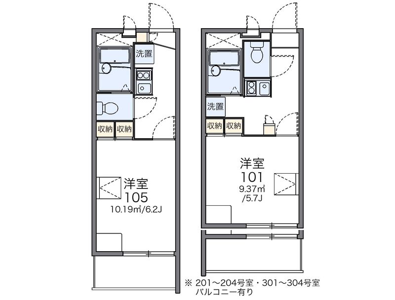レオパレスグリーンリーブズ 間取図