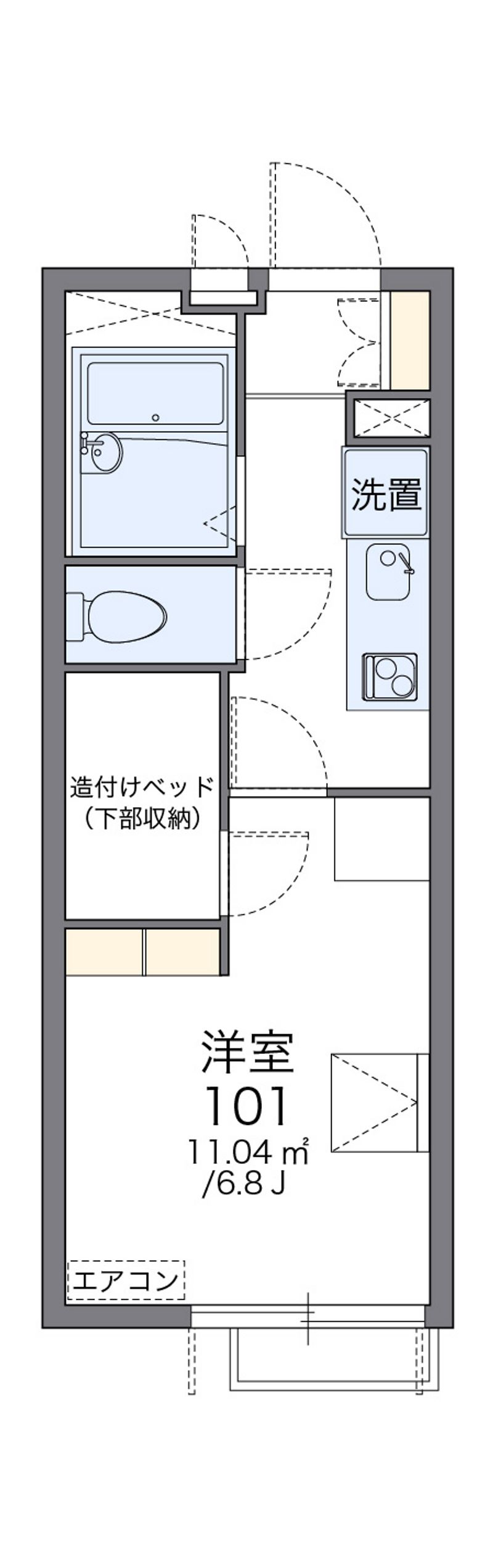 レオパレスデュオ　Ｋ＆Ｊ 間取図