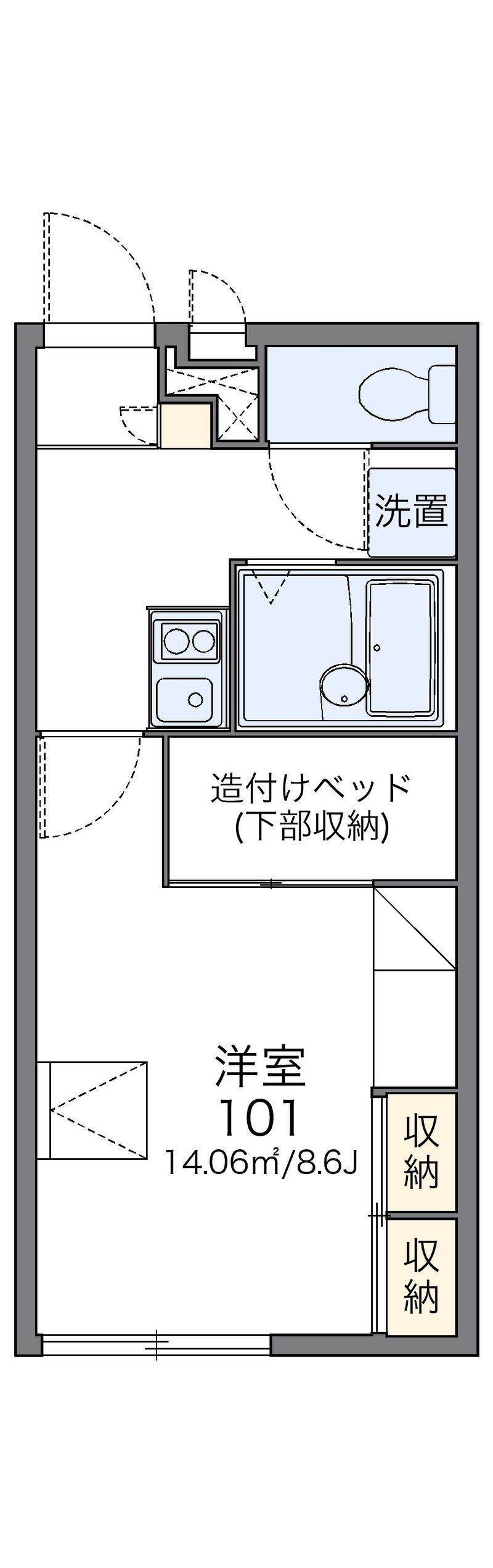 レオパレスウエストプラザ愛子 間取図