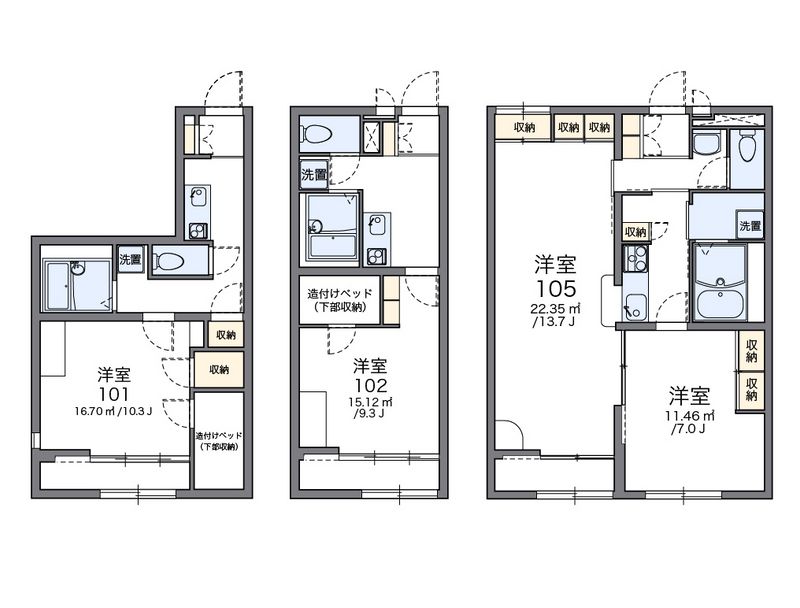 レオパレスＴＨＵＢＡＫＩ 間取図