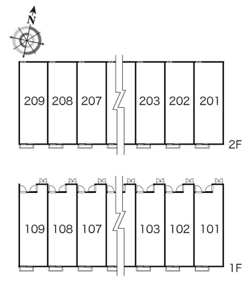 レオパレスきじの里Ｆ 間取配置図