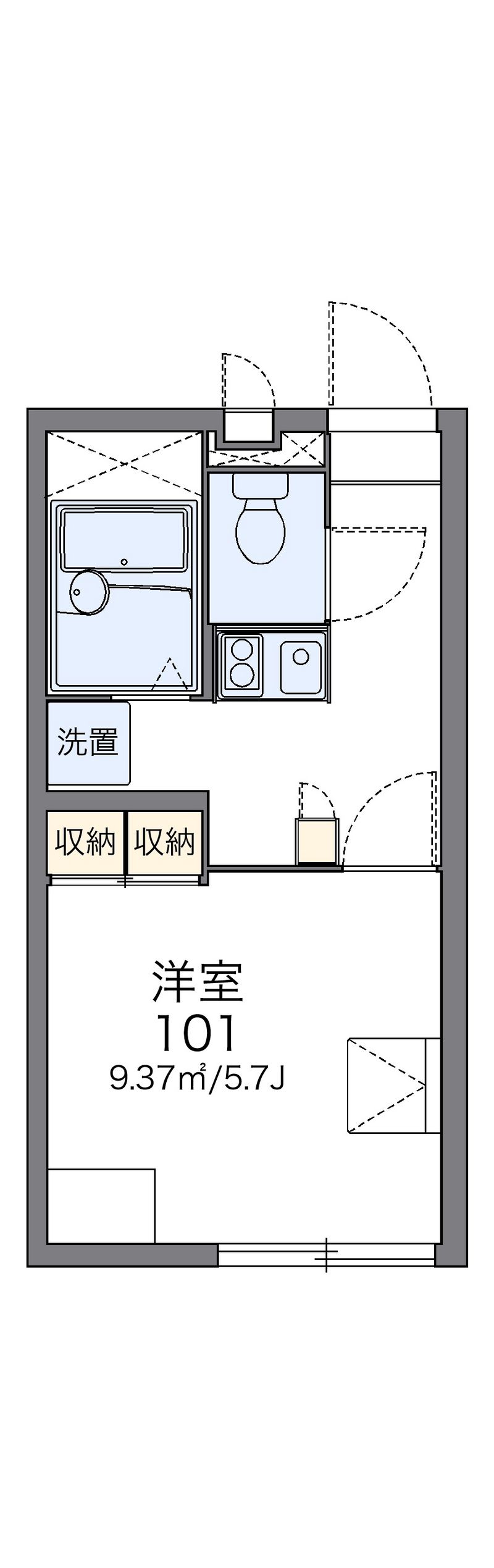 レオパレス来迎寺 間取図