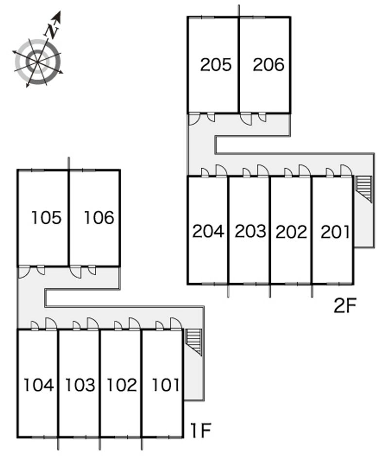 レオパレスグリーンエコー彦根 間取配置図
