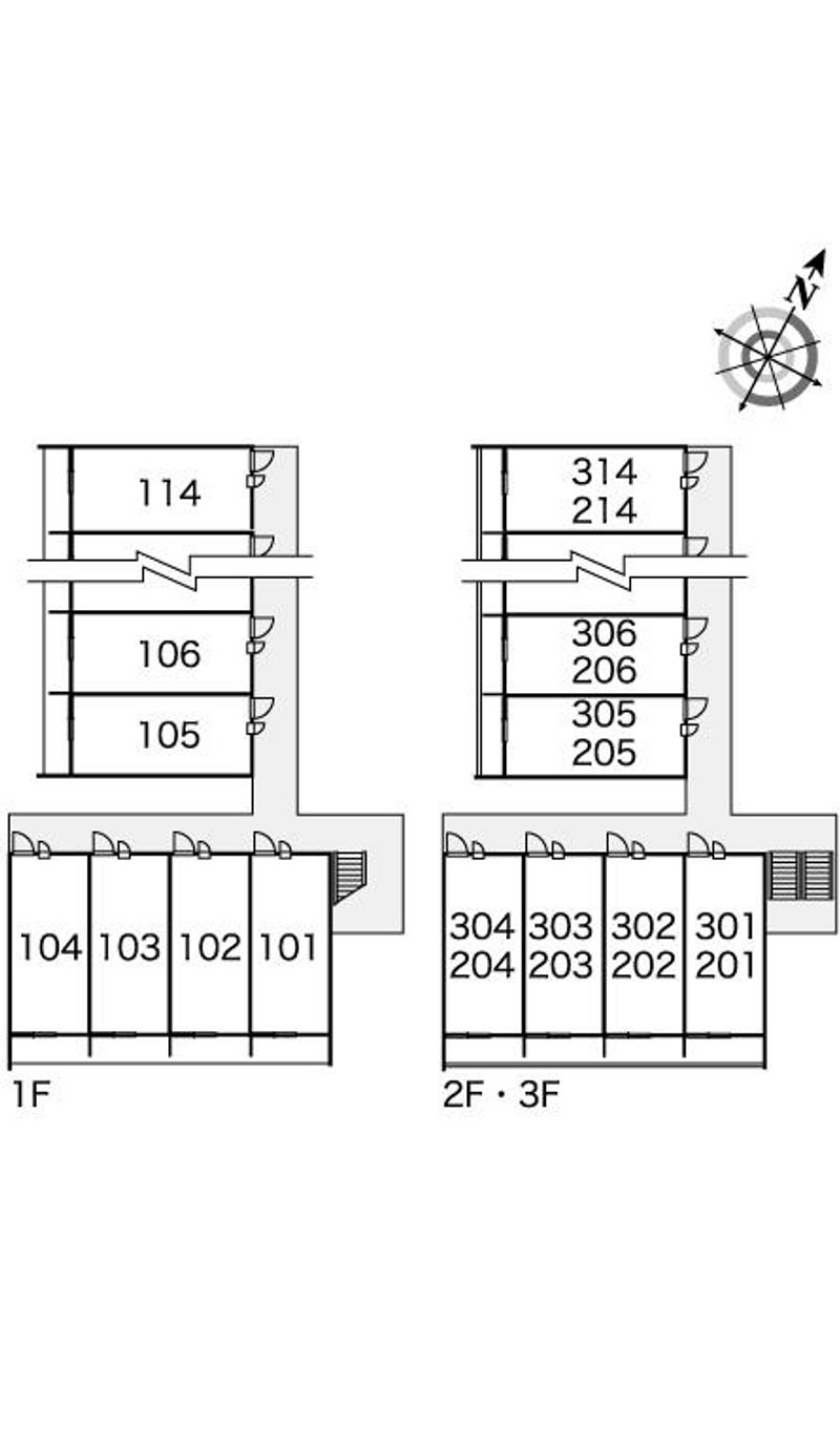 レオパレスアップルハイツ 間取配置図