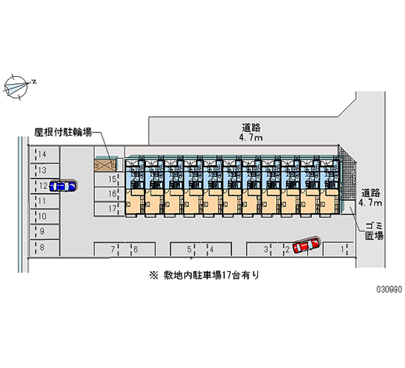 レオパレス日野Ⅱ 月極駐車場