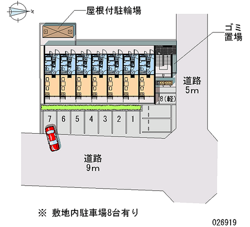 レオパレス桂Ⅱ 月極駐車場