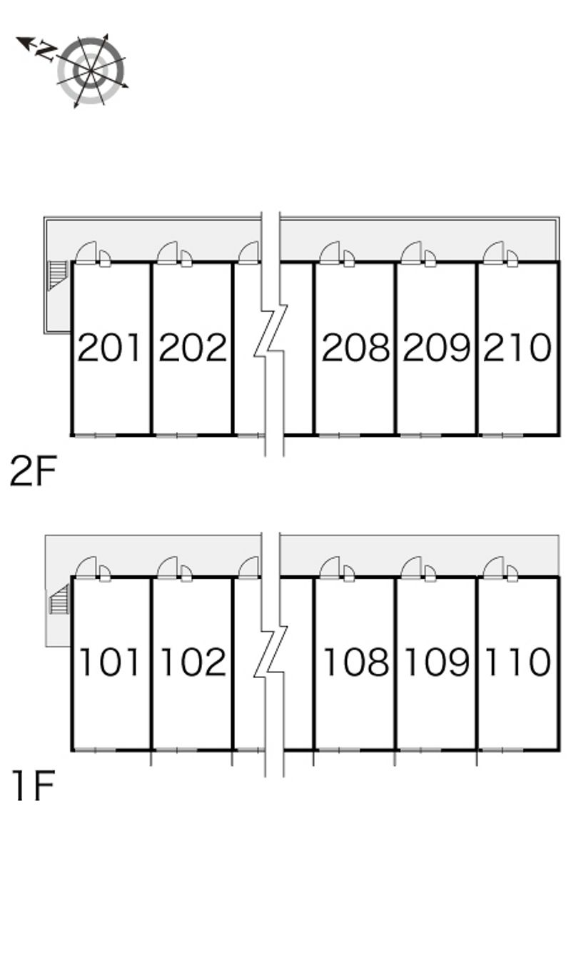 レオパレスセゾン　三ツ割 間取配置図