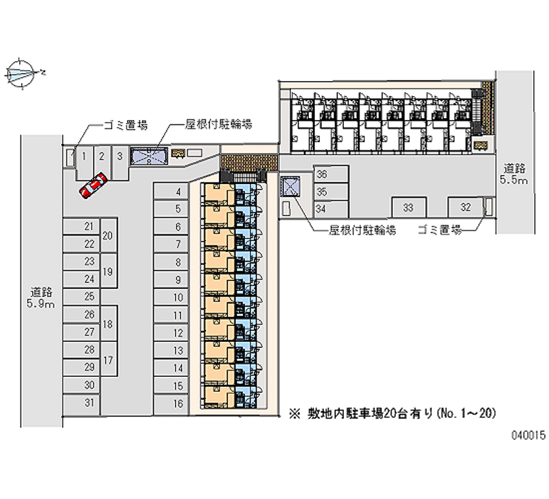 レオパレスカーサＡ 月極駐車場