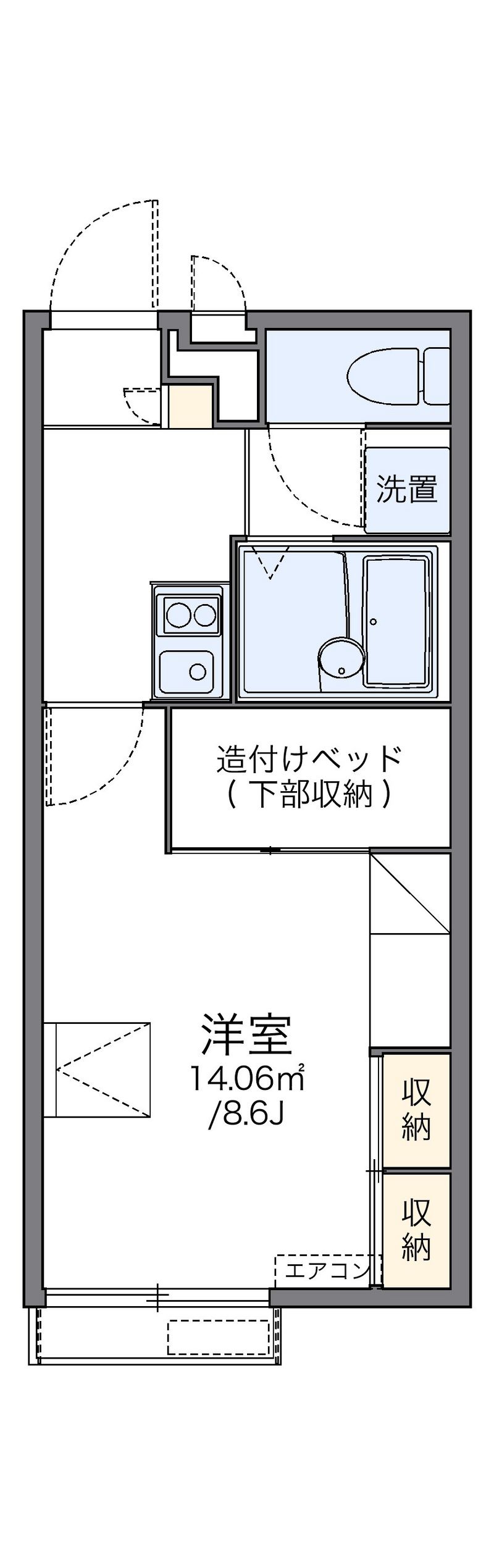 レオパレスハピネス安中 間取図
