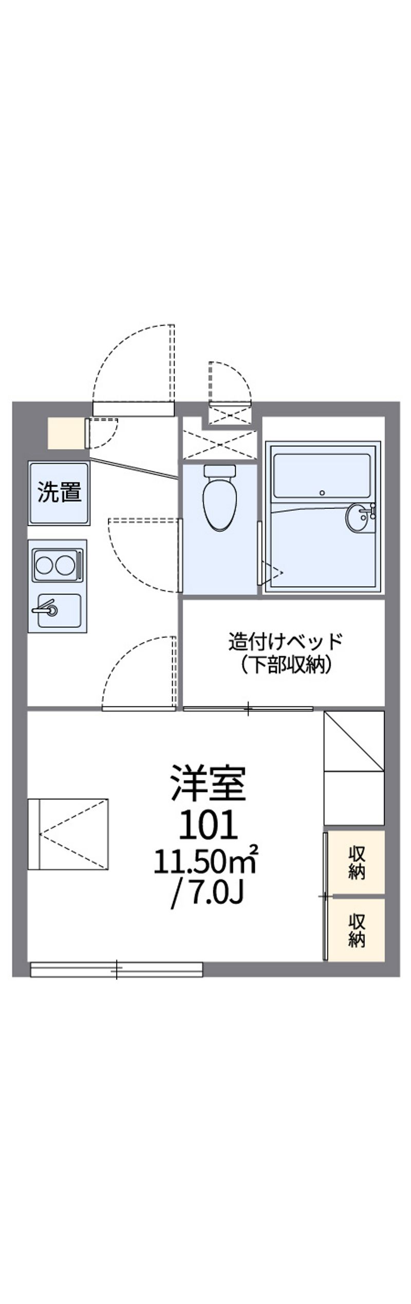 レオパレスシャトル　Ｋ 間取図