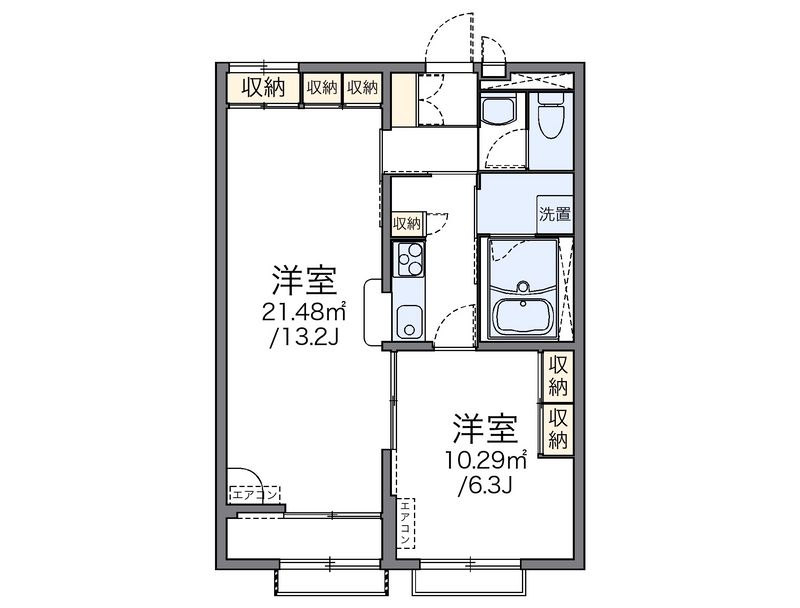 レオパレスセントラル誉田 間取図