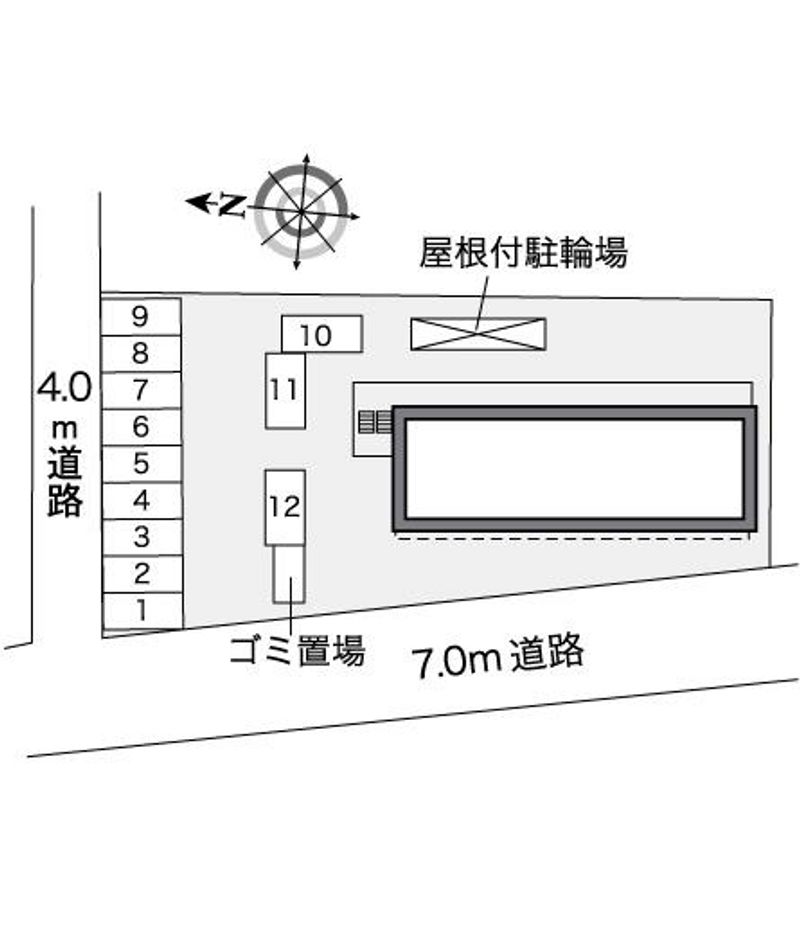 レオパレスグリーンサイト　Ａ棟 配置図