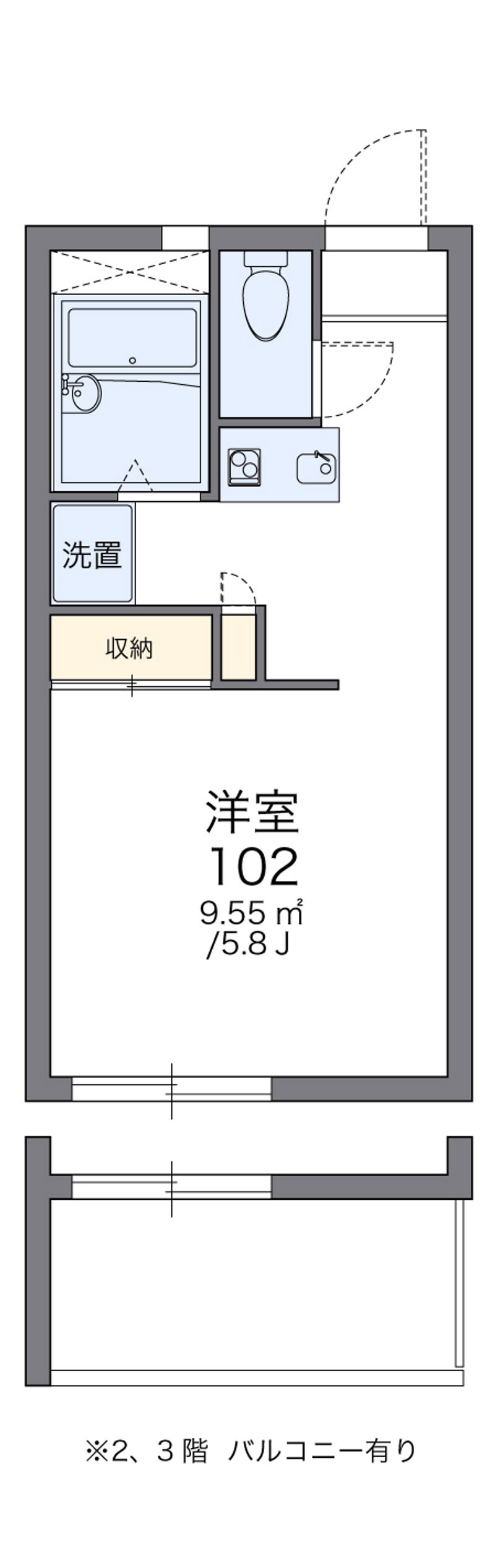 レオパレスＭ−４７ 間取図
