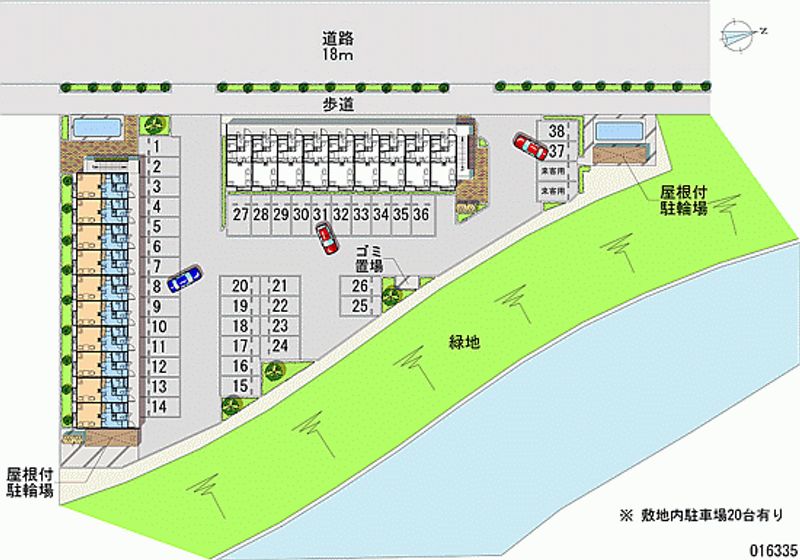 レオパレスアロマ赤坂Ⅰ 月極駐車場