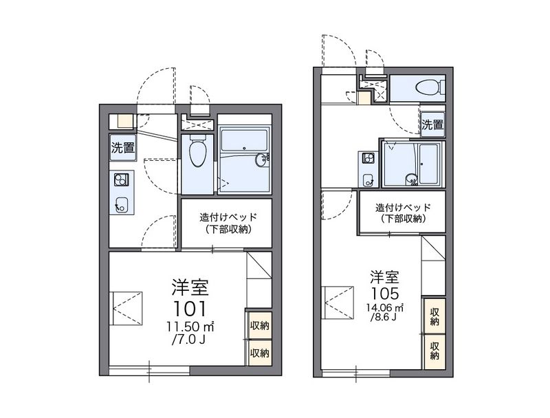 レオパレスエクセルライフ 間取図