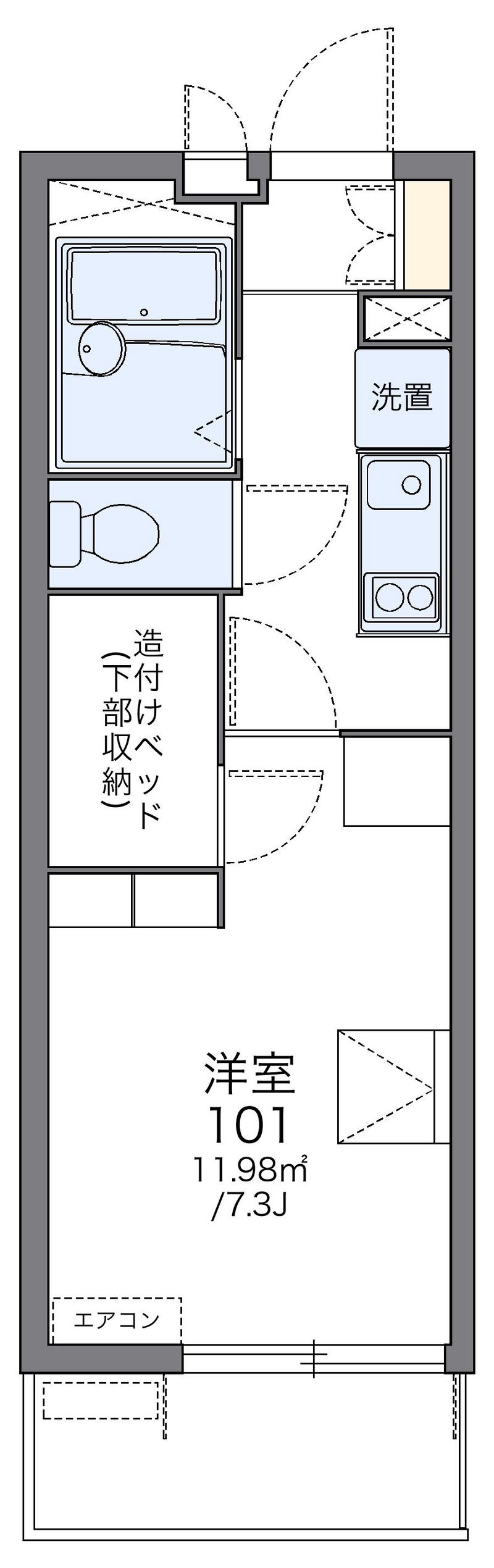 レオパレスディアコートＦ 間取図
