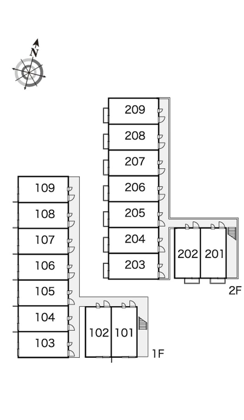レオパレスビィラ　たもん 間取り配置図