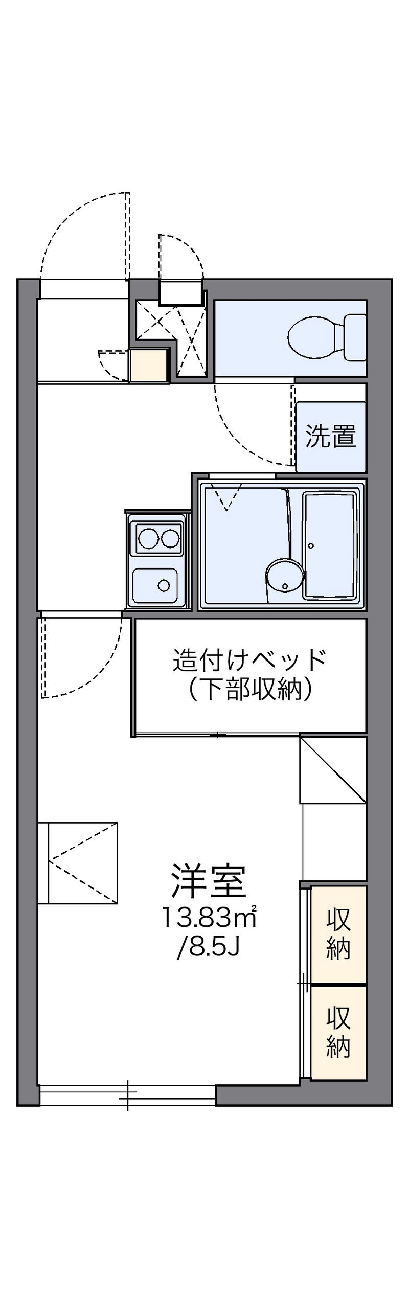 レオパレスパークサイド北谷 間取図