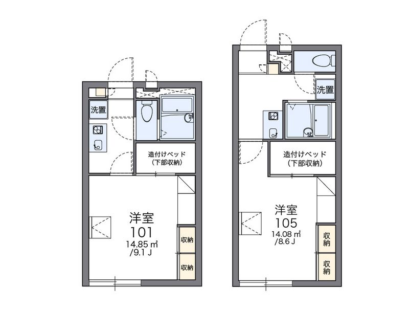 レオパレスパディーＬ 間取図