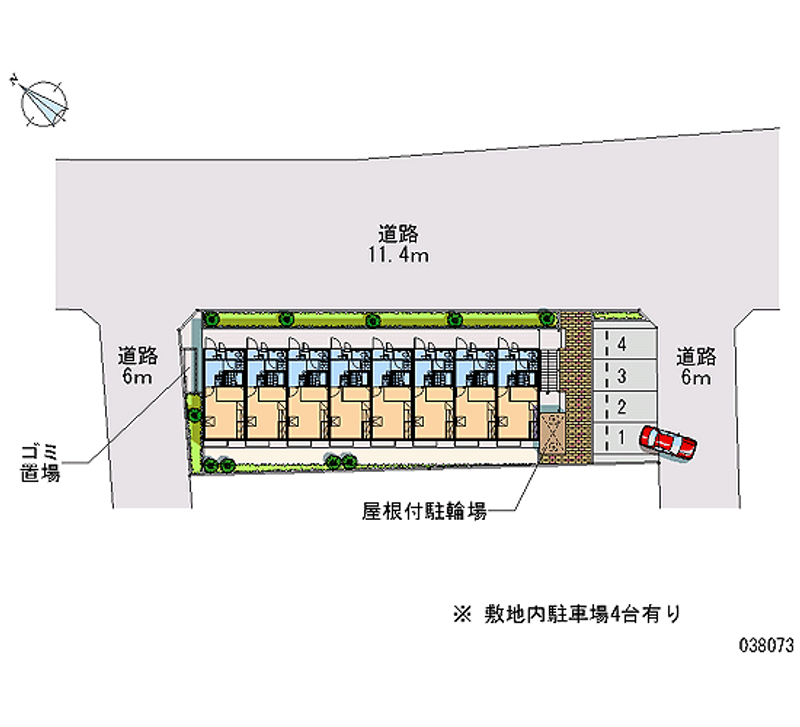 レオパレスディライトフル 月極駐車場