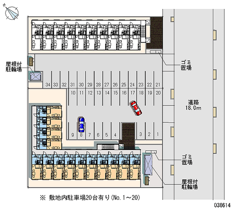 レオパレスＣａｌｍ江別Ⅱ 月極駐車場