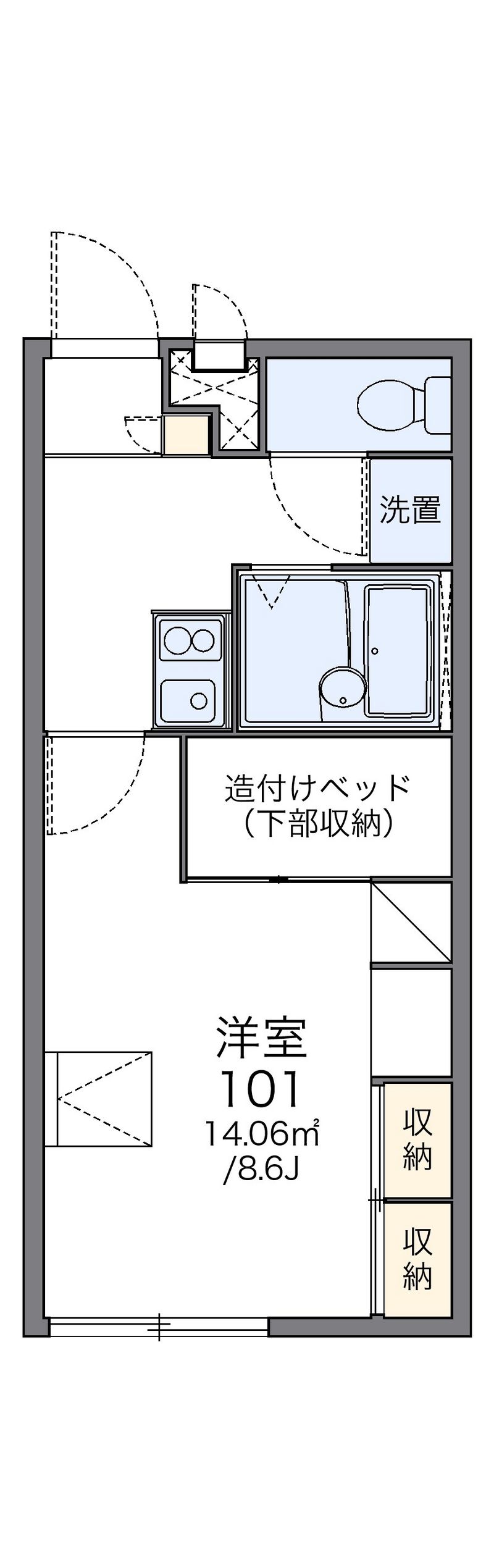 レオパレスメルベーユ 間取図