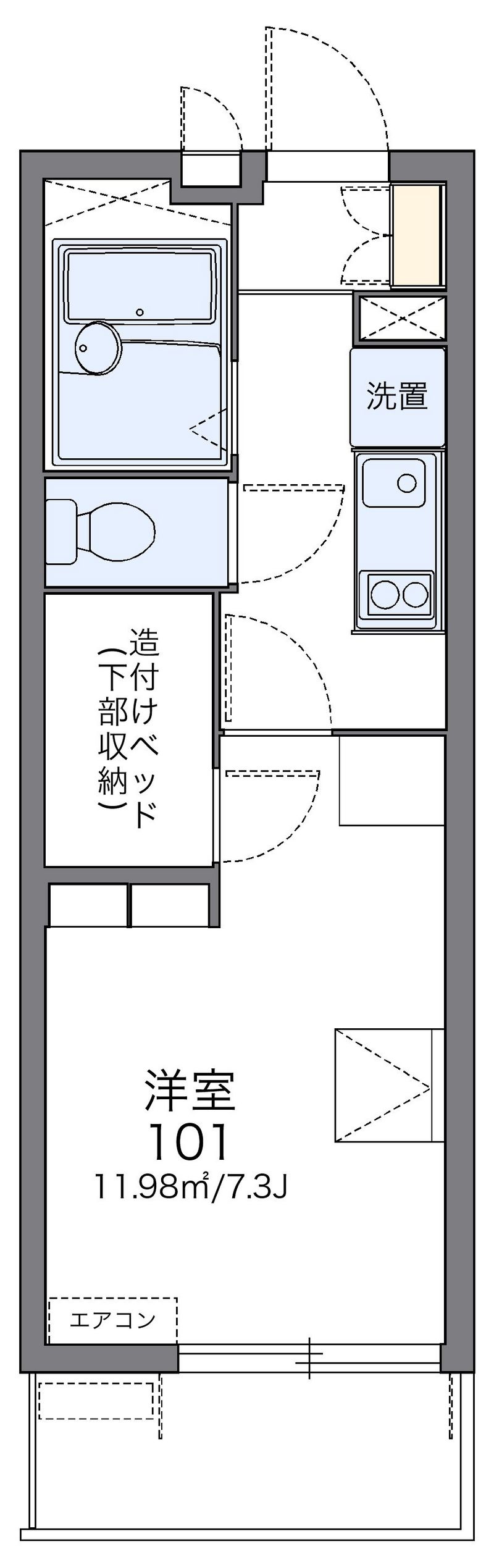 レオパレスダンディライオン 間取図