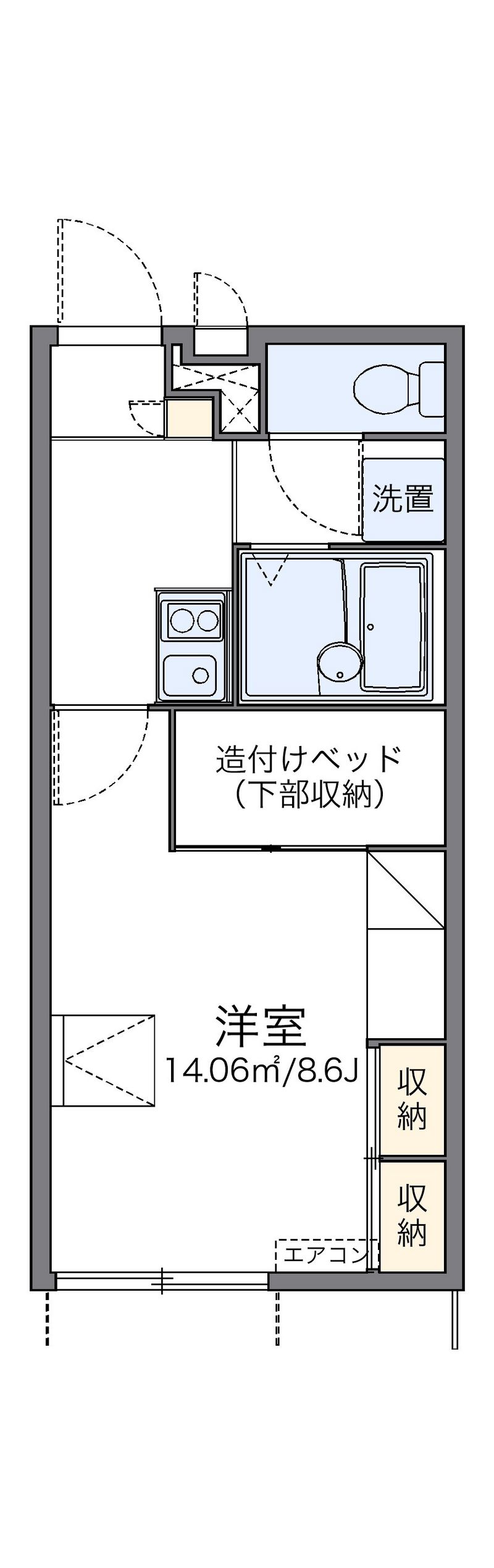 レオパレス魚住南 間取図