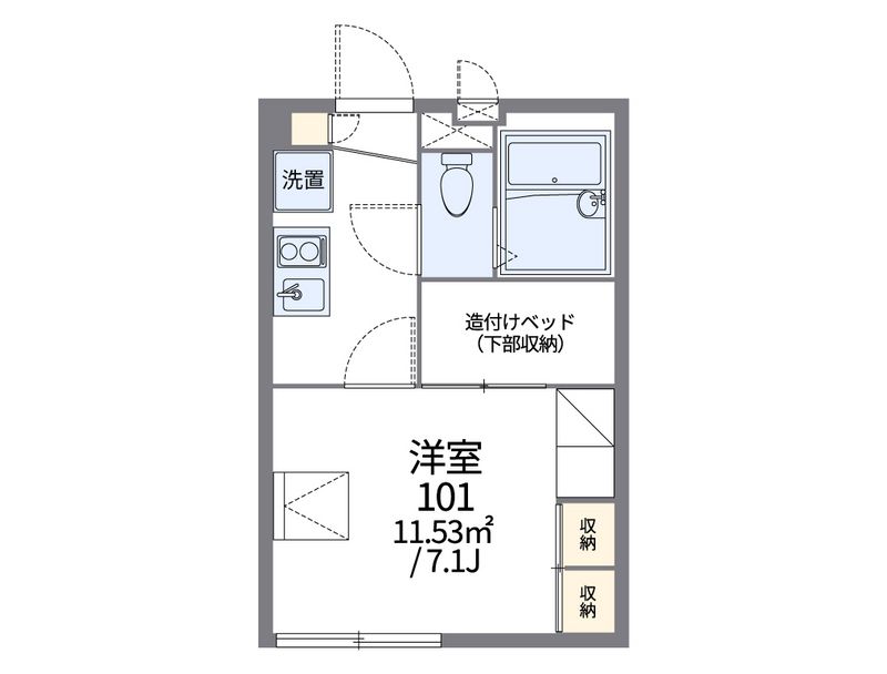レオパレスエムワン 間取図