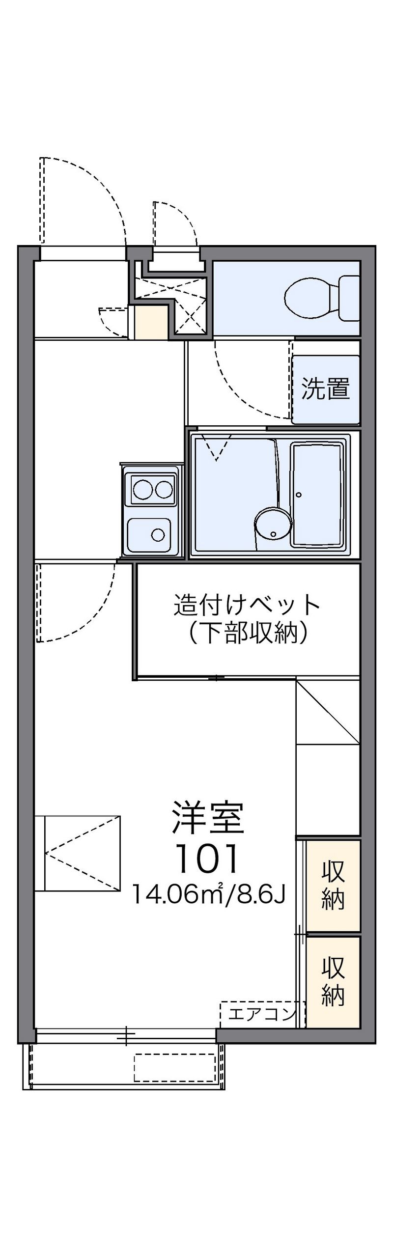 レオパレスフルール長浦 間取図