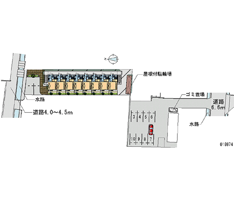 レオパレスホワイトグレー 月極駐車場