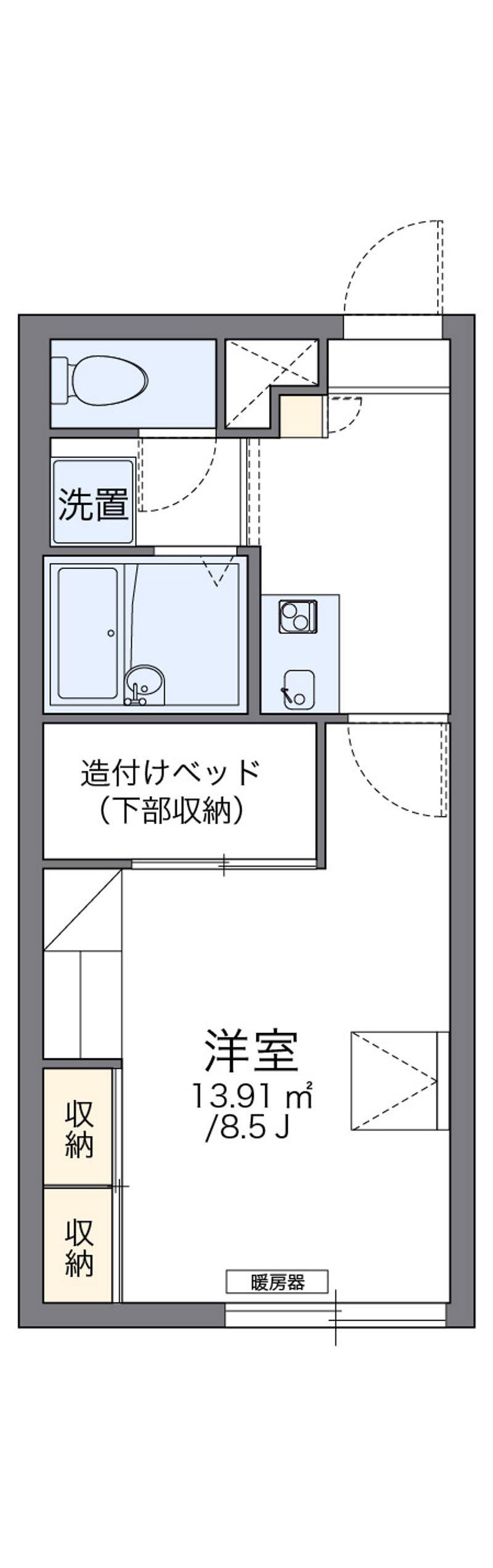 レオパレスあつべつ 間取図