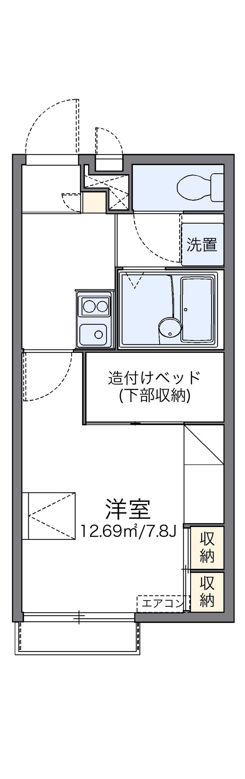 レオパレスタミチ 間取図