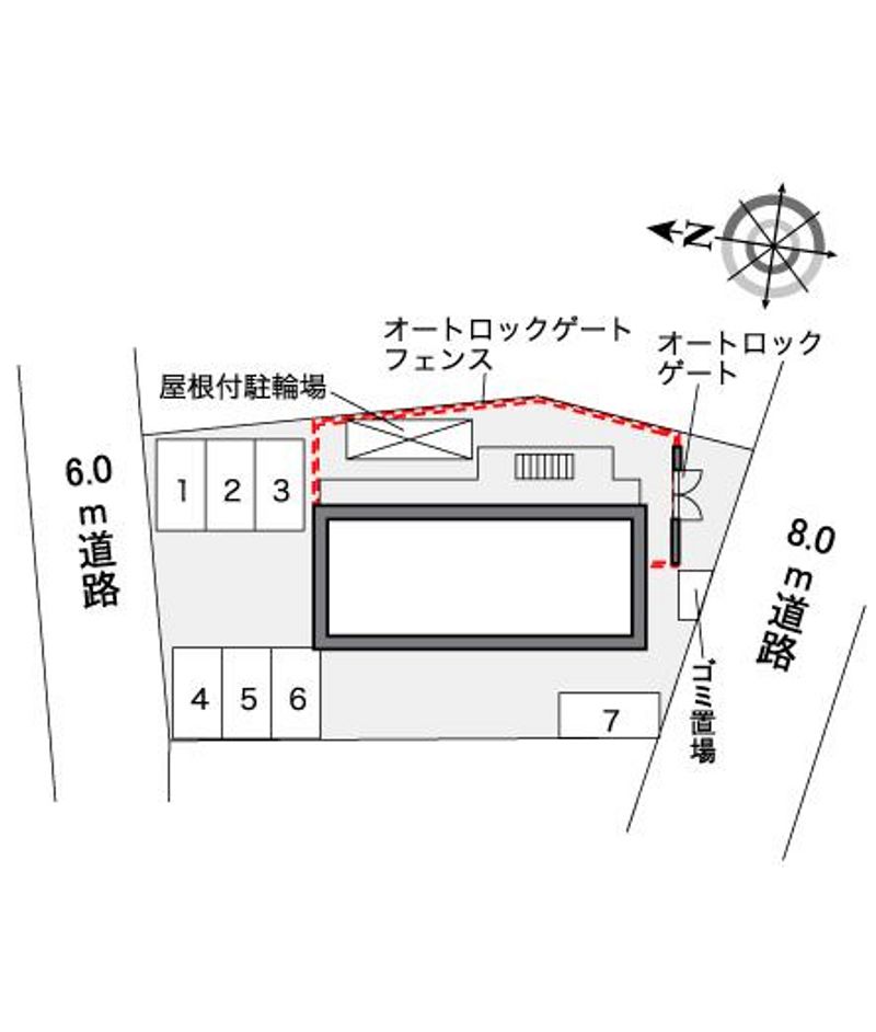 レオパレスミダスコート古曽部 配置図