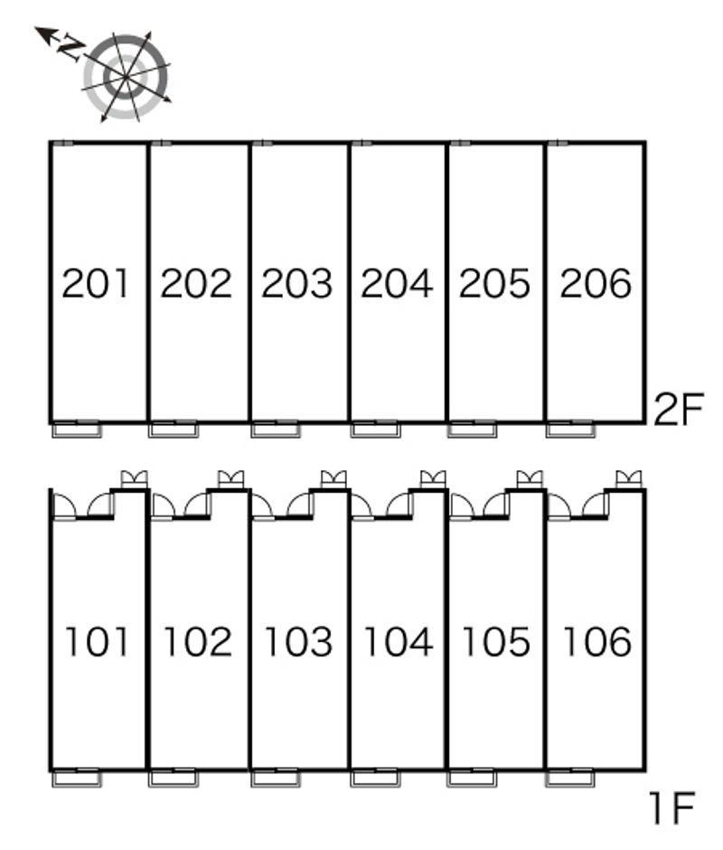 レオパレスプチクローバー 間取配置図