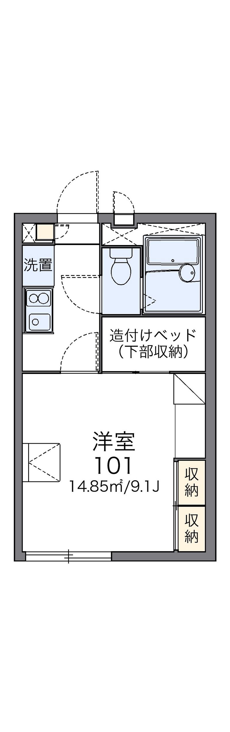 レオパレスホワイトグレー 間取図