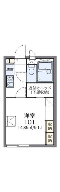 レオパレスホワイトグレー 間取図