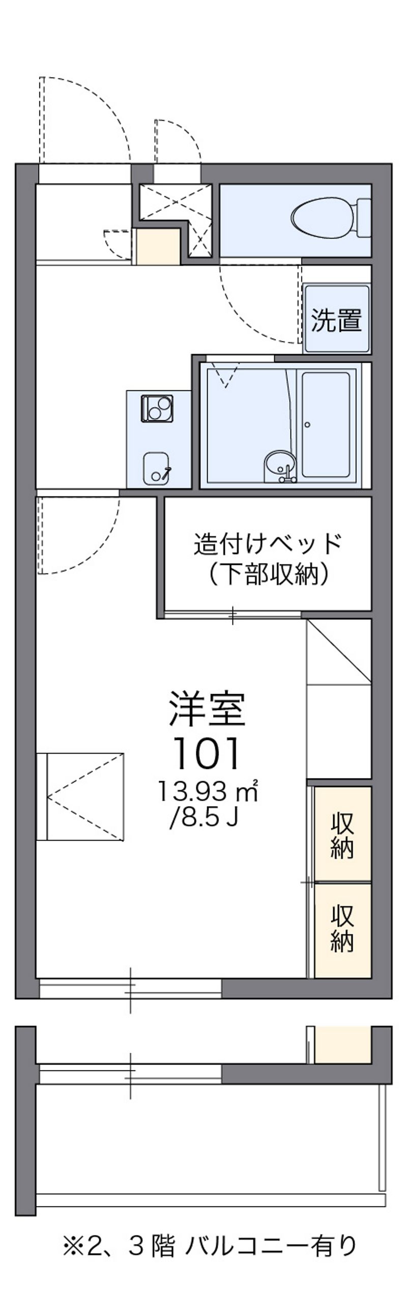 レオパレス柳堀町 間取図