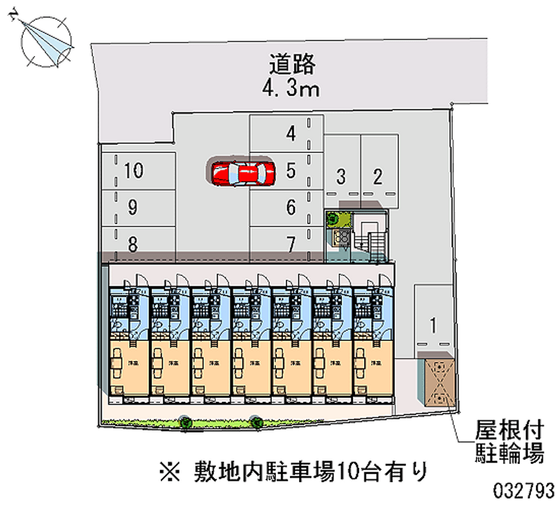 レオパレスベアフルーツⅤ 月極駐車場