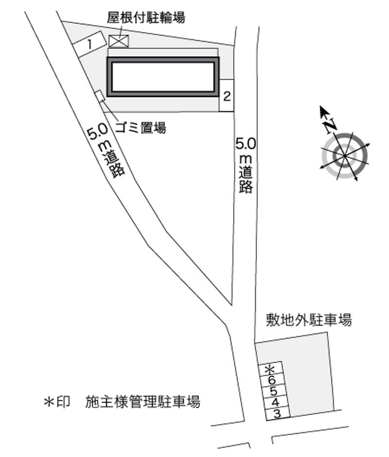 レオパレスかもめ 駐車場