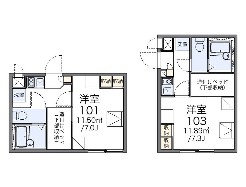 レオパレスサンモール 間取図